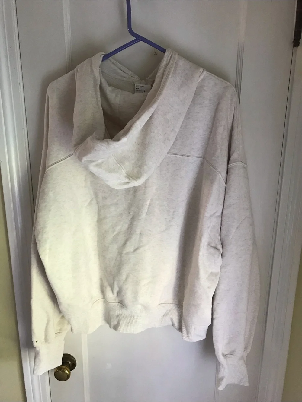 aerie Men's Full-Zip Hooded Sweater in Light Heather Cream